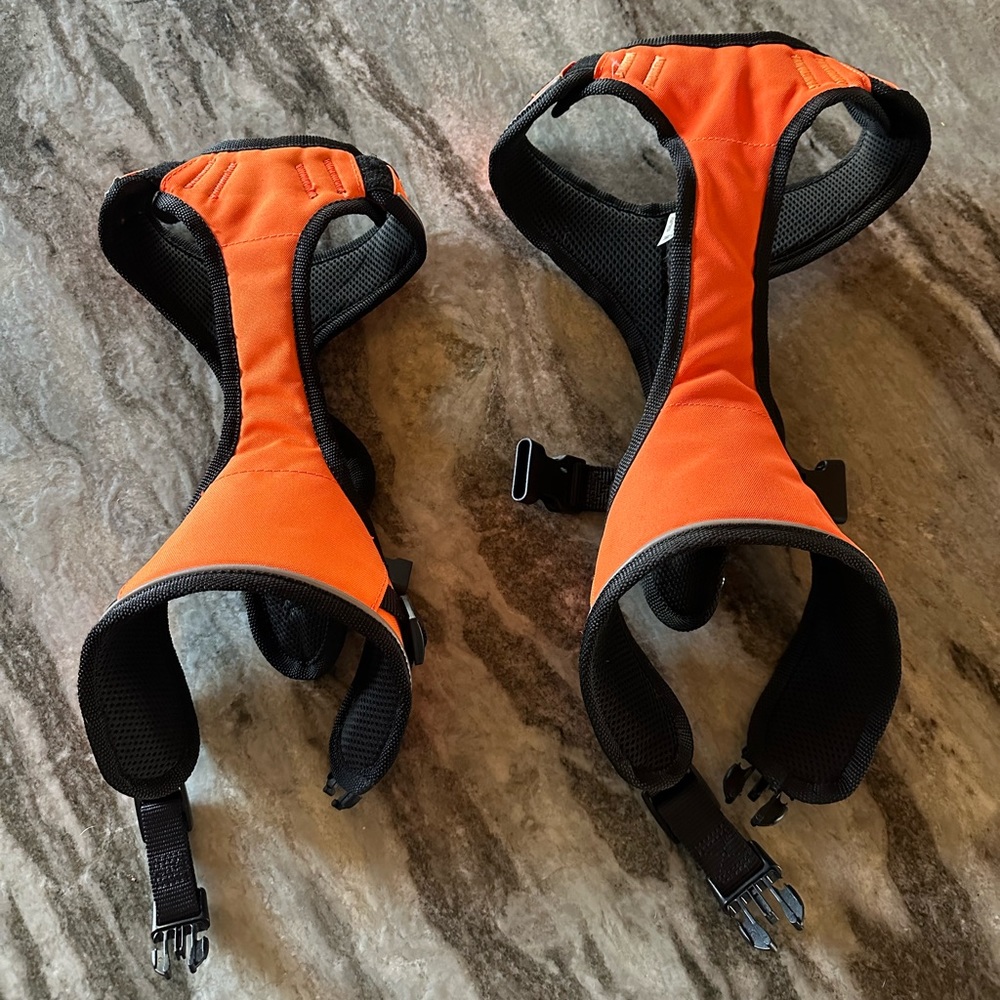 2 Brand New Easy Support Dog Harnesses- Orange